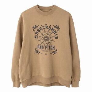 A&F S soft AF Crewneck graphic astrological beige tan neutral celestial 0924
